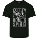 Muay Thai Boxing Spirit MMA Kick Boxing Mens Cotton T-Shirt Tee Top Black