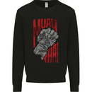 Muay Thai Fighter Fist MMA Martial Arts Mens Sweatshirt Jumper Black