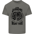 Muay Thai Fighter Warrior MMA Martial Arts Mens Cotton T-Shirt Tee Top Charcoal