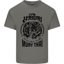 Muay Thai Fighter Warrior MMA Martial Arts Mens Cotton T-Shirt Tee Top Charcoal