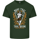 Muay Thai Fighter Warrior MMA Martial Arts Mens Cotton T-Shirt Tee Top Forest Green