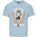 Muay Thai Fighter Warrior MMA Martial Arts Mens Cotton T-Shirt Tee Top Light Blue