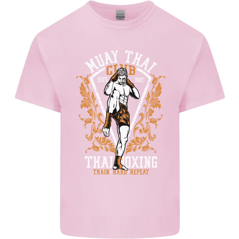 Muay Thai Fighter Warrior MMA Martial Arts Mens Cotton T-Shirt Tee Top Light Pink