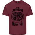 Muay Thai Fighter Warrior MMA Martial Arts Mens Cotton T-Shirt Tee Top Maroon