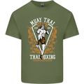 Muay Thai Fighter Warrior MMA Martial Arts Mens Cotton T-Shirt Tee Top Military Green