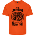 Muay Thai Fighter Warrior MMA Martial Arts Mens Cotton T-Shirt Tee Top Orange