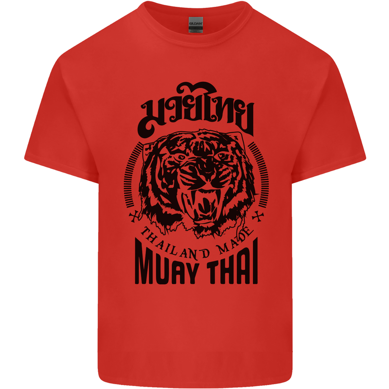 Muay Thai Fighter Warrior MMA Martial Arts Mens Cotton T-Shirt Tee Top Red