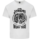 Muay Thai Fighter Warrior MMA Martial Arts Mens Cotton T-Shirt Tee Top White