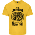 Muay Thai Fighter Warrior MMA Martial Arts Mens Cotton T-Shirt Tee Top Yellow