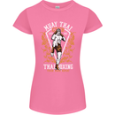 Muay Thai Fighter Warrior MMA Martial Arts Womens Petite Cut T-Shirt Azalea