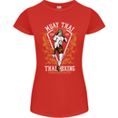 Muay Thai Fighter Warrior MMA Martial Arts Womens Petite Cut T-Shirt Red