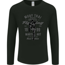 Muay Thai Fighting MMA Martial Arts Gym Mens Long Sleeve T-Shirt Black