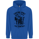 Muay Thai Full Contact Martial Arts MMA Mens 80% Cotton Hoodie Royal Blue