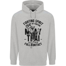 Muay Thai Full Contact Martial Arts MMA Mens 80% Cotton Hoodie Sports Grey