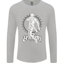 Muay Thai Skeleton MMA Mixed Martial Arts Mens Long Sleeve T-Shirt Sports Grey