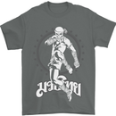 Muay Thai Skeleton MMA Mixed Martial Arts Mens T-Shirt Cotton Gildan Charcoal