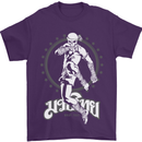 Muay Thai Skeleton MMA Mixed Martial Arts Mens T-Shirt Cotton Gildan Purple