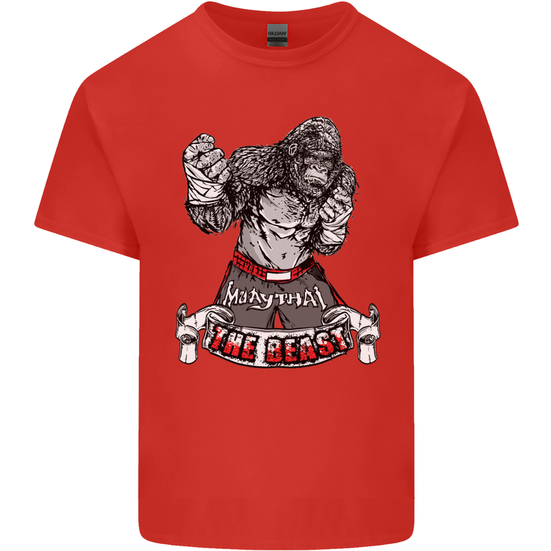 Muay Thai The Beast MMA Mixed Martial Arts Kids T-Shirt Childrens Red