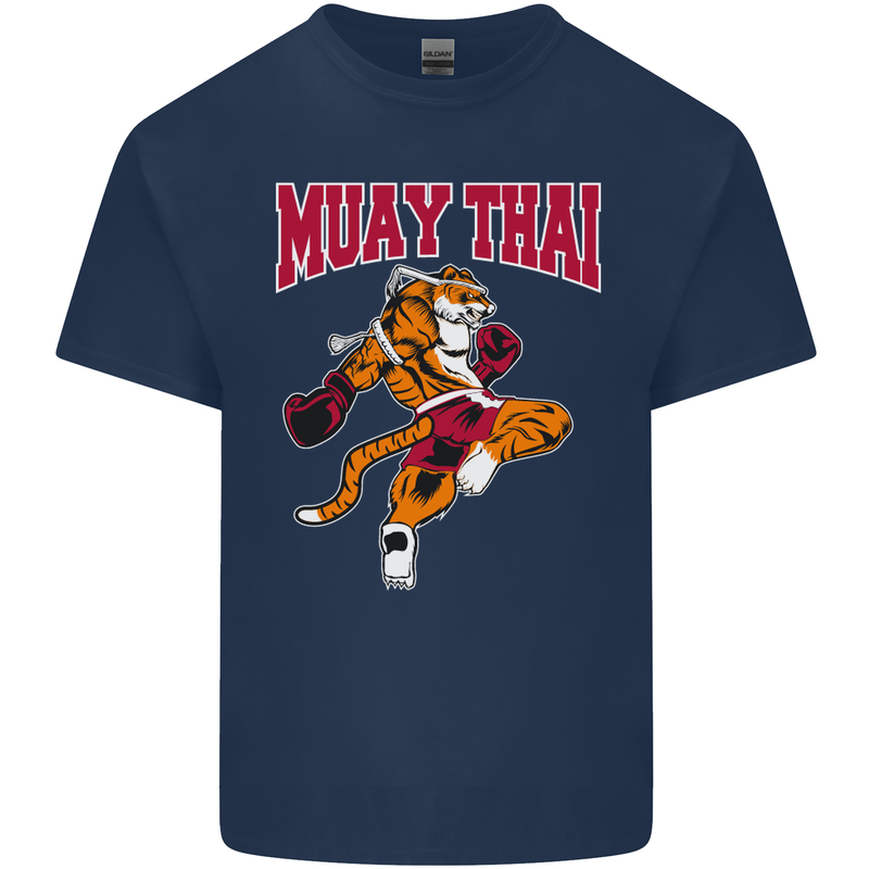 Muay Thai Tiger MMA Mixed Martial Arts Kids T-Shirt Childrens Navy Blue