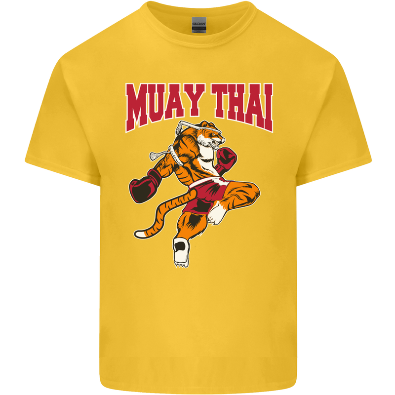 Muay Thai Tiger MMA Mixed Martial Arts Kids T-Shirt Childrens Yellow