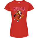 Muay Thai Tiger MMA Mixed Martial Arts Womens Petite Cut T-Shirt Red