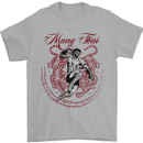Muay Thai Tiger Warrior MMA Martial Arts Mens T-Shirt Cotton Gildan Sports Grey