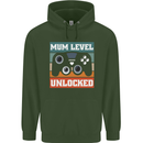 Mum Level Unlocked New Mommy Baby Born Childrens Kids Hoodie Forest Green