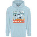 Mum Level Unlocked New Mommy Baby Born Childrens Kids Hoodie Light Blue