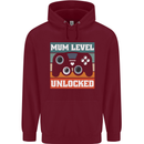 Mum Level Unlocked New Mommy Baby Born Childrens Kids Hoodie Maroon