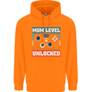 Mum Level Unlocked New Mommy Baby Born Childrens Kids Hoodie Orange