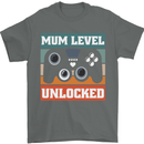 Mum Level Unlocked New Mommy Baby Born Mens T-Shirt 100% Cotton Charcoal