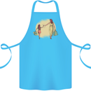 Mum and Daughter Shopping Cotton Apron 100% Organic Turquoise
