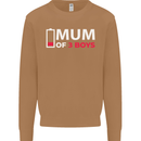 Mum of 3 Boys Funny Mother's Day Mens Sweatshirt Jumper Caramel Latte
