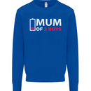 Mum of 3 Boys Funny Mother's Day Mens Sweatshirt Jumper Royal Blue
