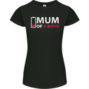 Mum of 3 Boys Funny Mother's Day Womens Petite Cut T-Shirt Black