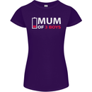 Mum of 3 Boys Funny Mother's Day Womens Petite Cut T-Shirt Purple