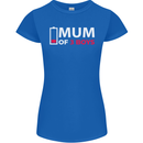 Mum of 3 Boys Funny Mother's Day Womens Petite Cut T-Shirt Royal Blue