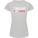Mum of 3 Boys Funny Mother's Day Womens Petite Cut T-Shirt Sports Grey