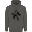 Muscle Man Gym Training Top Bodybuilding Childrens Kids Hoodie Storm Grey