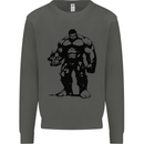 Muscle Man Gym Training Top Bodybuilding Kids Sweatshirt Jumper Storm Grey