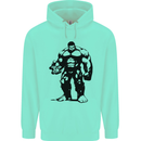 Muscle Man Gym Training Top Bodybuilding Mens 80% Cotton Hoodie Peppermint