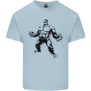 Muscle Man Gym Training Top Bodybuilding Mens Cotton T-Shirt Tee Top Light Blue