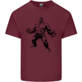 Muscle Man Gym Training Top Bodybuilding Mens Cotton T-Shirt Tee Top Maroon