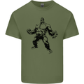 Muscle Man Gym Training Top Bodybuilding Mens Cotton T-Shirt Tee Top Military Green