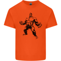 Muscle Man Gym Training Top Bodybuilding Mens Cotton T-Shirt Tee Top Orange