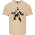 Muscle Man Gym Training Top Bodybuilding Mens Cotton T-Shirt Tee Top Sand