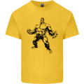 Muscle Man Gym Training Top Bodybuilding Mens Cotton T-Shirt Tee Top Yellow
