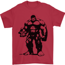 Muscle Man Gym Training Top Bodybuilding Mens T-Shirt Cotton Gildan Red