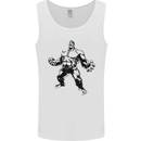Muscle Man Gym Training Top Bodybuilding Mens Vest Tank Top White