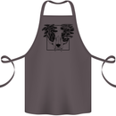 Mushroom Alien Skull Cotton Apron 100% Organic Dark Grey